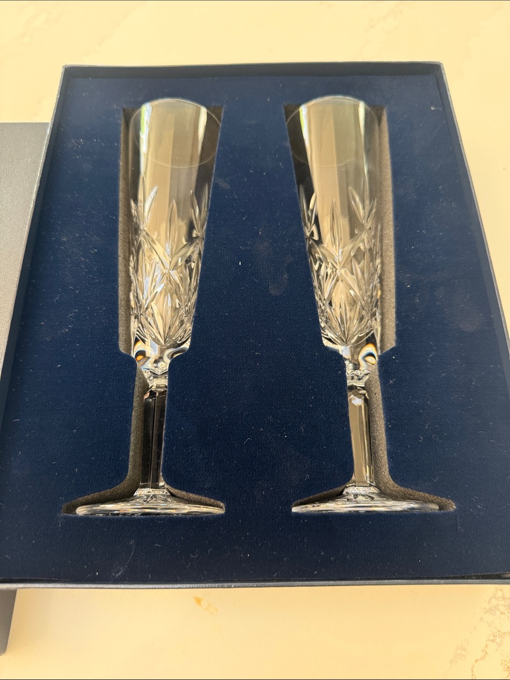 NWT Tiffany & Co. Clear Crystal Champagne Flutes - Pair - Picture 4 of 4